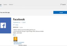 Facebook for Windows 10