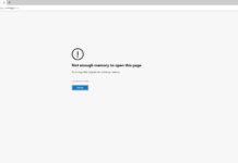 Microsoft Edge crashes out of memory error
