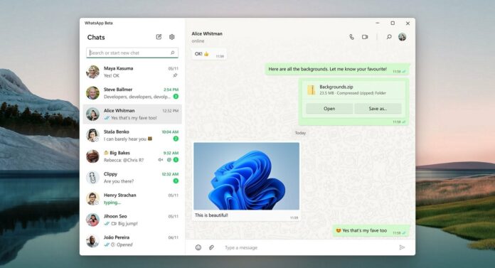 WhatsApp for Windows 11 updated